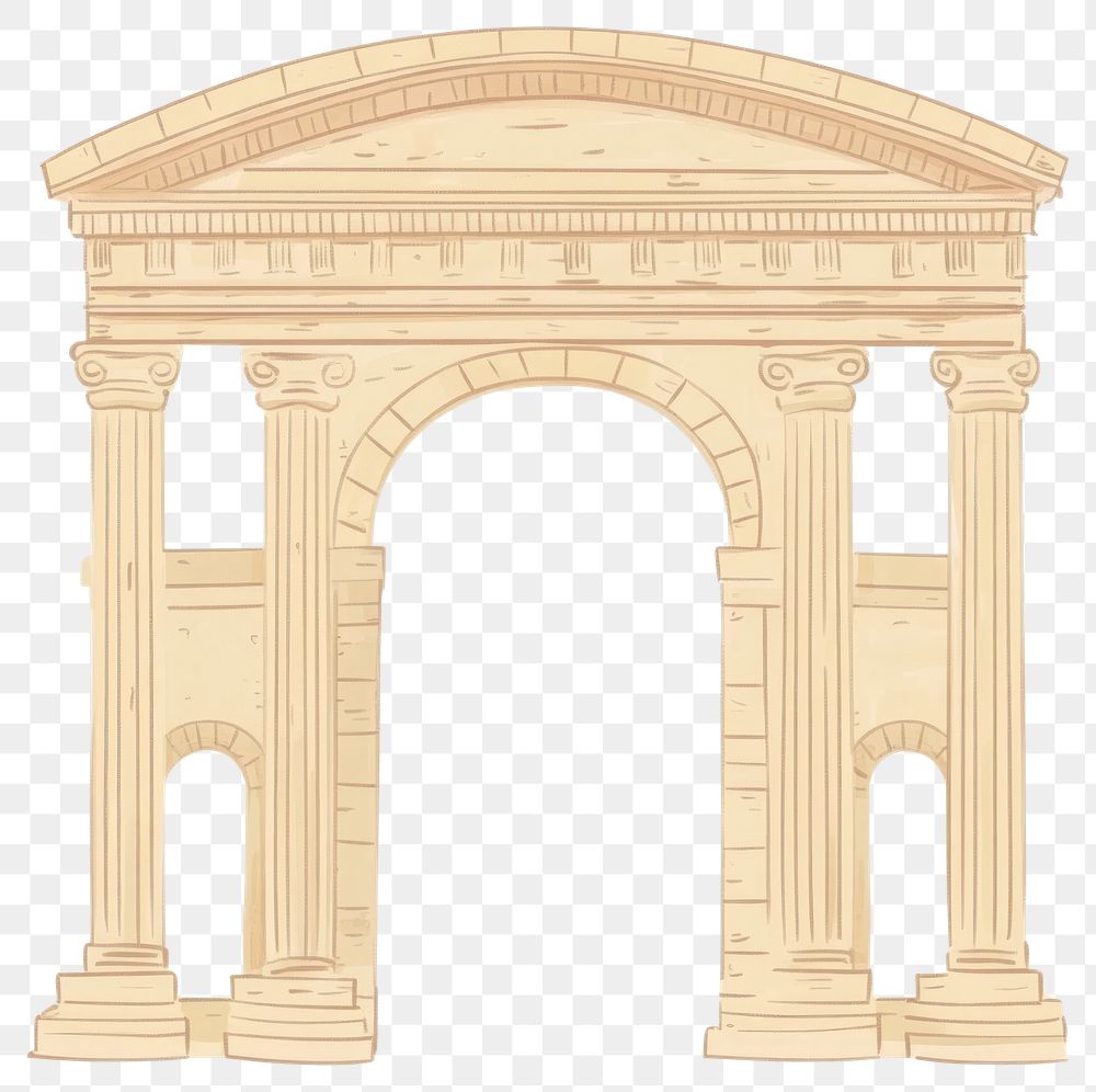 PNG Semicircular Roman arch architecture classical design.