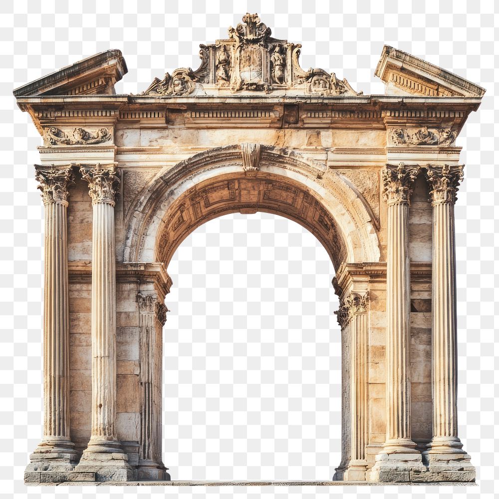 PNG Semicircular Roman arch architecture classical columns.