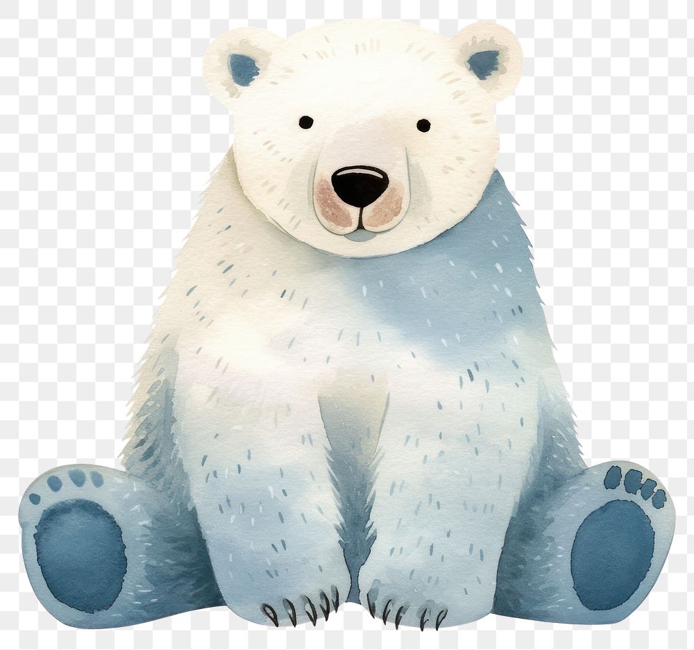 PNG A Polar Bear bear illustration watercolor.