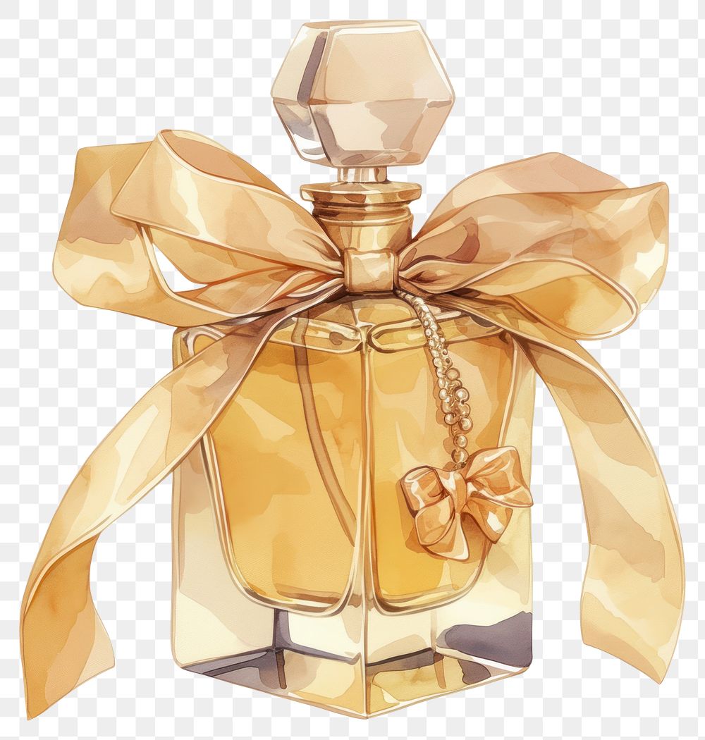 PNG Coquette perfume bottle illustration ribbon chandelier.