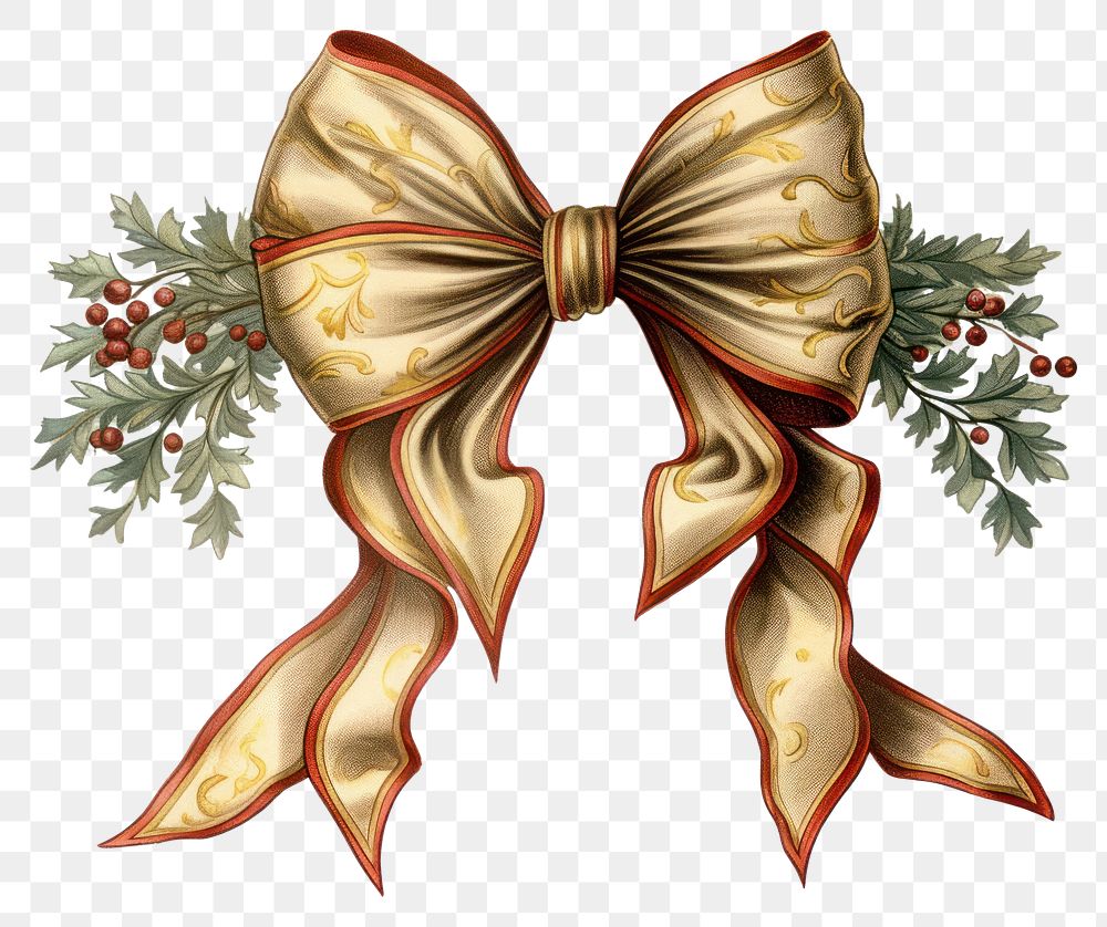 PNG Christmas gold ribbon illustration christmas design.