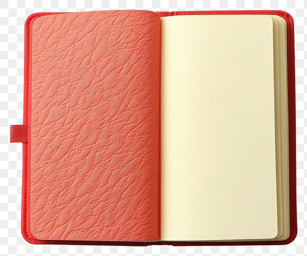 PNG Blanked open notebook cover red publication.