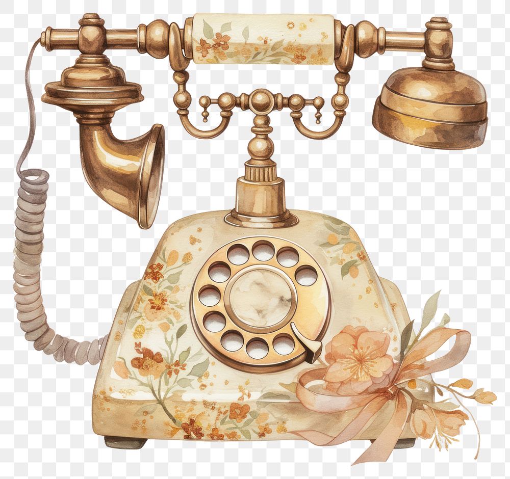 PNG Brown coquette phone vintage style art.