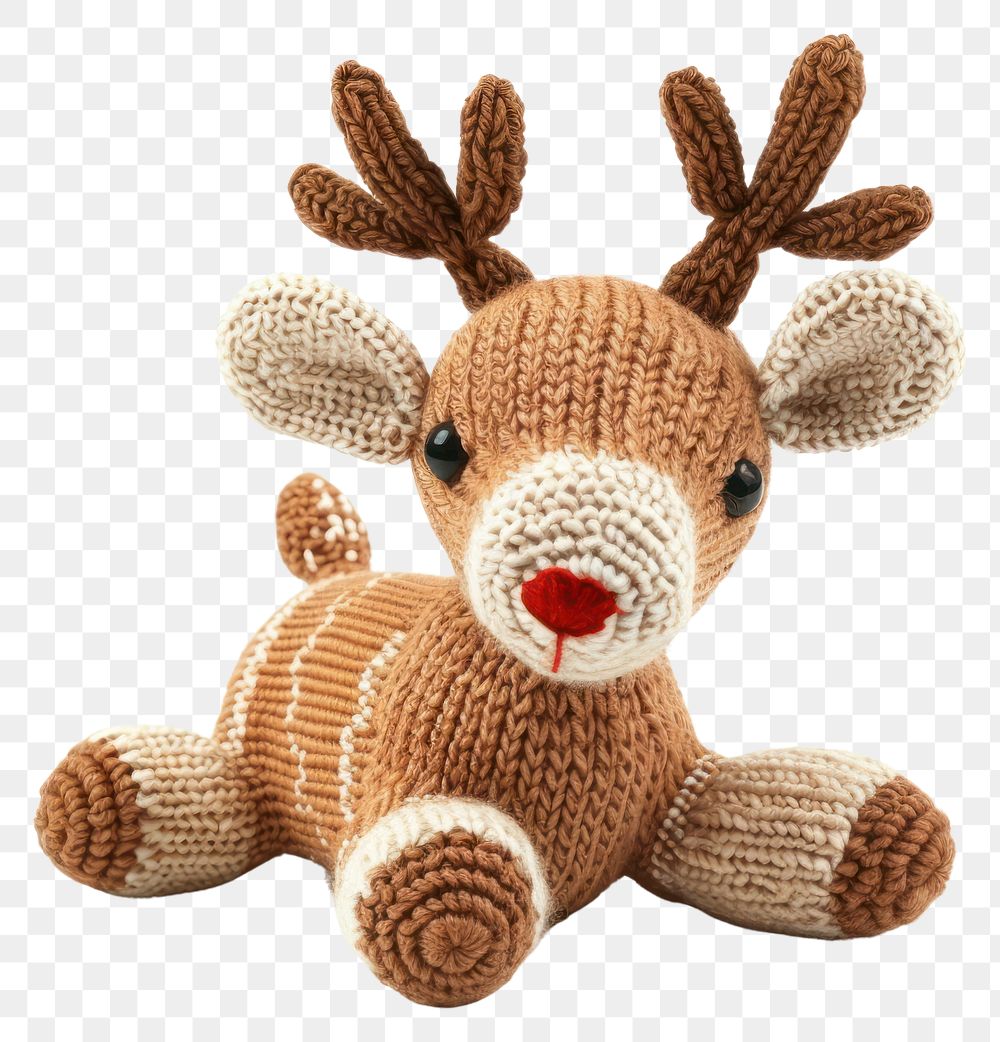 PNG Reindeer toy knitted cute.