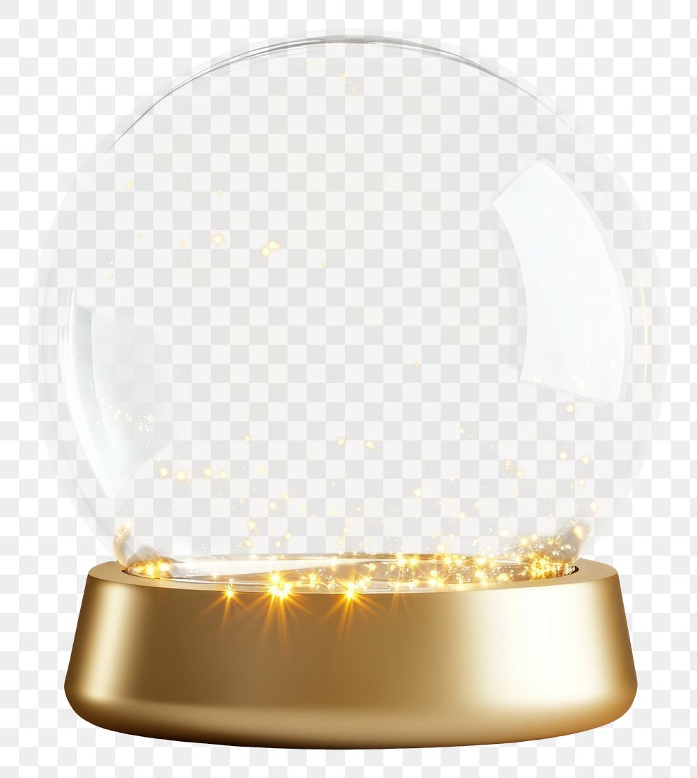 PNG Snow Globe lights crystal glass.