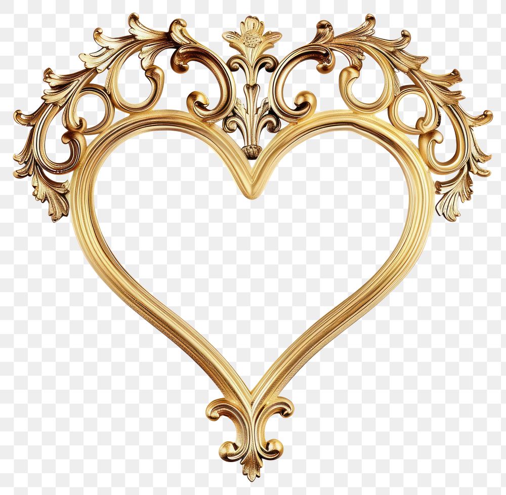 PNG Coquette gold vintage heart frame photo accessories decorative.