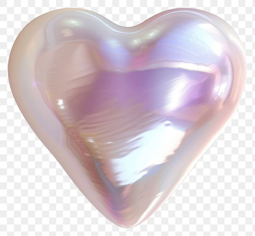 PNG Coquette heart shape white pearl accessories iridescent pearl-like.