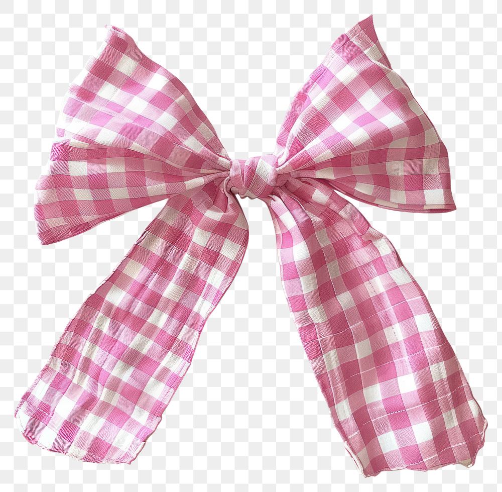 PNG Coquette pink white gingham bow accessories accessory decoration.