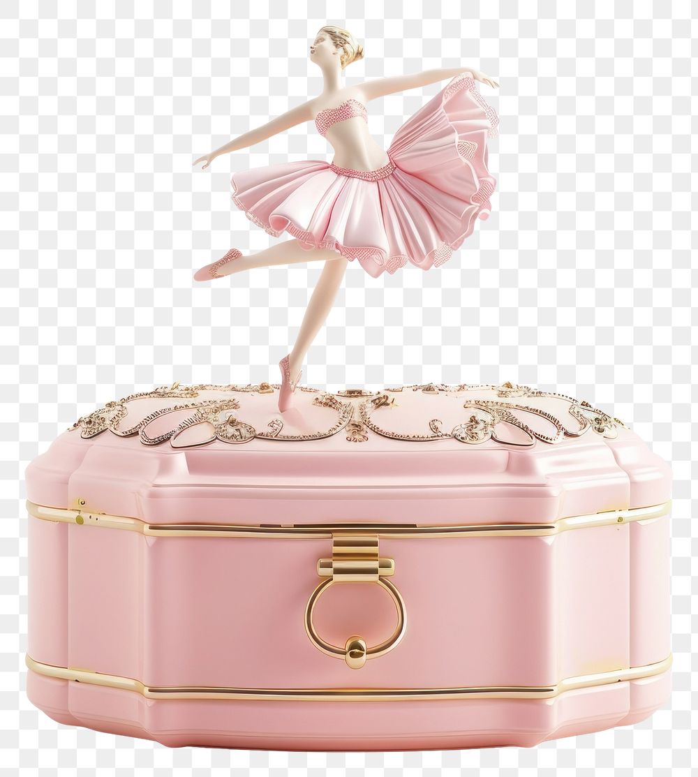 PNG Coquette ballerina music box pink recreation decorative.