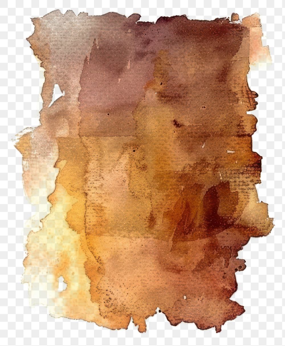 PNG Watercolor of stain backgrounds paper brown.