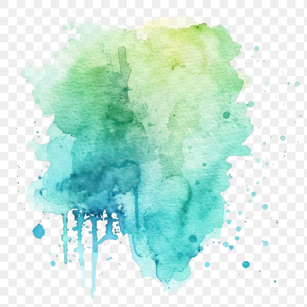 PNG Watercolor of stain backgrounds turquoise painting.