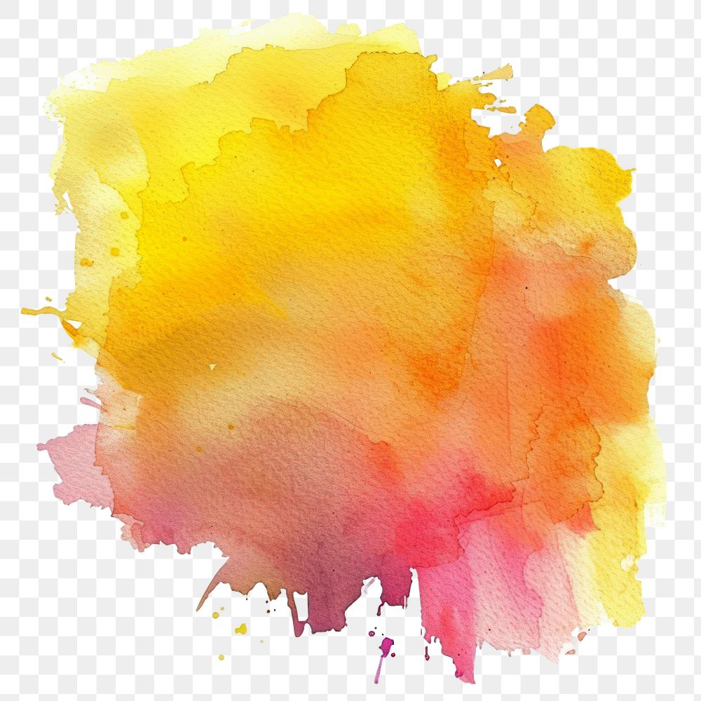 PNG Watercolor of stain backgrounds yellow creativity.