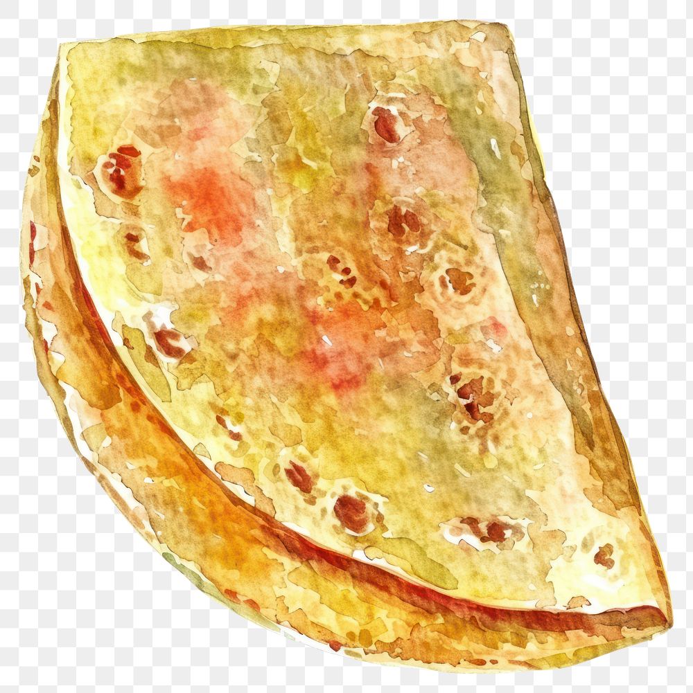 PNG An isolated Tortilla food illustration watercolor.