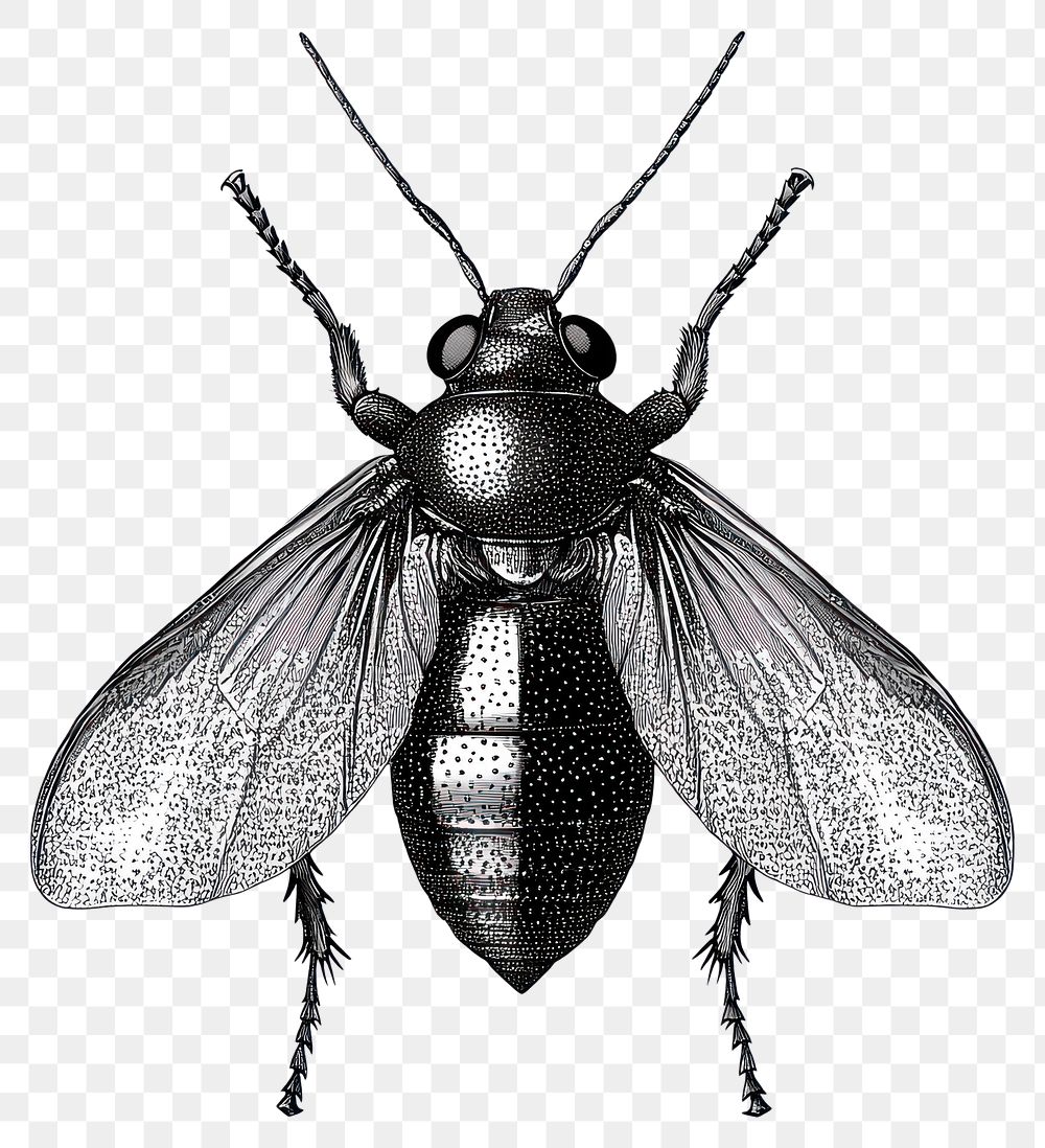 PNG Insect retro photocopy stipple effect white invertebrate illustration.