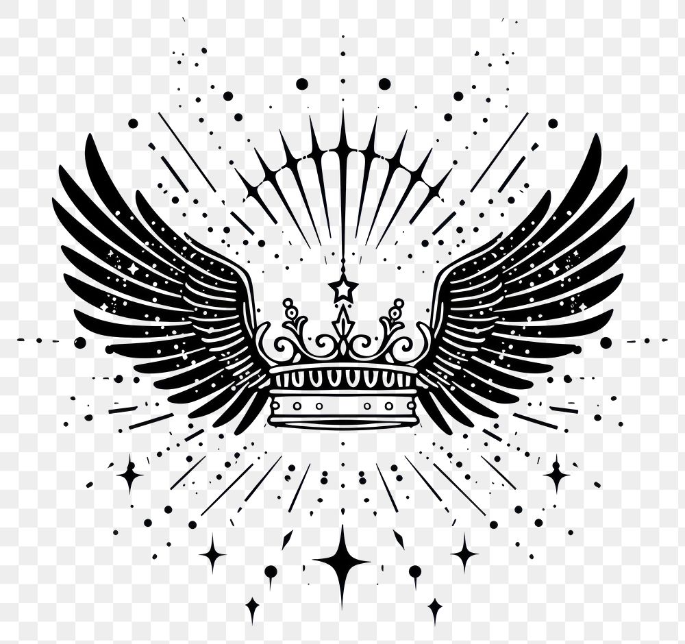 PNG Celestial illustration of Crown with Celestial Wings symbol wings crown.