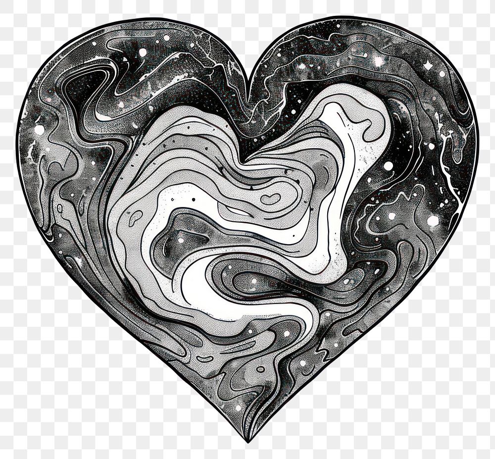 PNG Celestial illustration of Heart with Galaxy Swirls heart galaxy white.