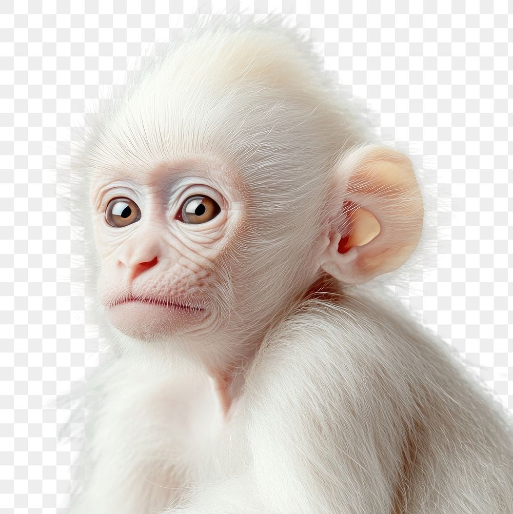 PNG Real albino monkey animal mammal expression.