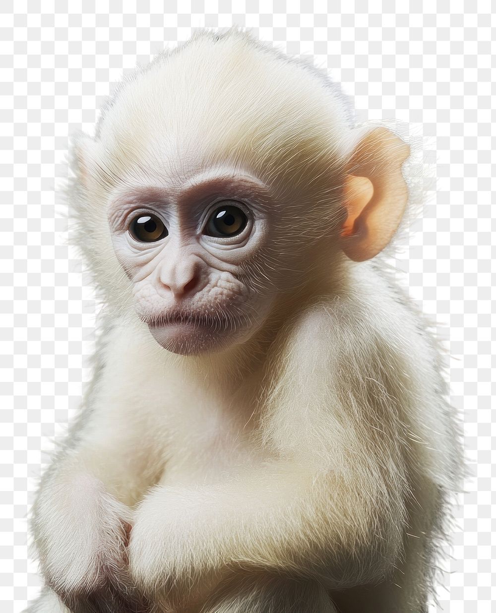 PNG Real albino Monkey monkey background animal.