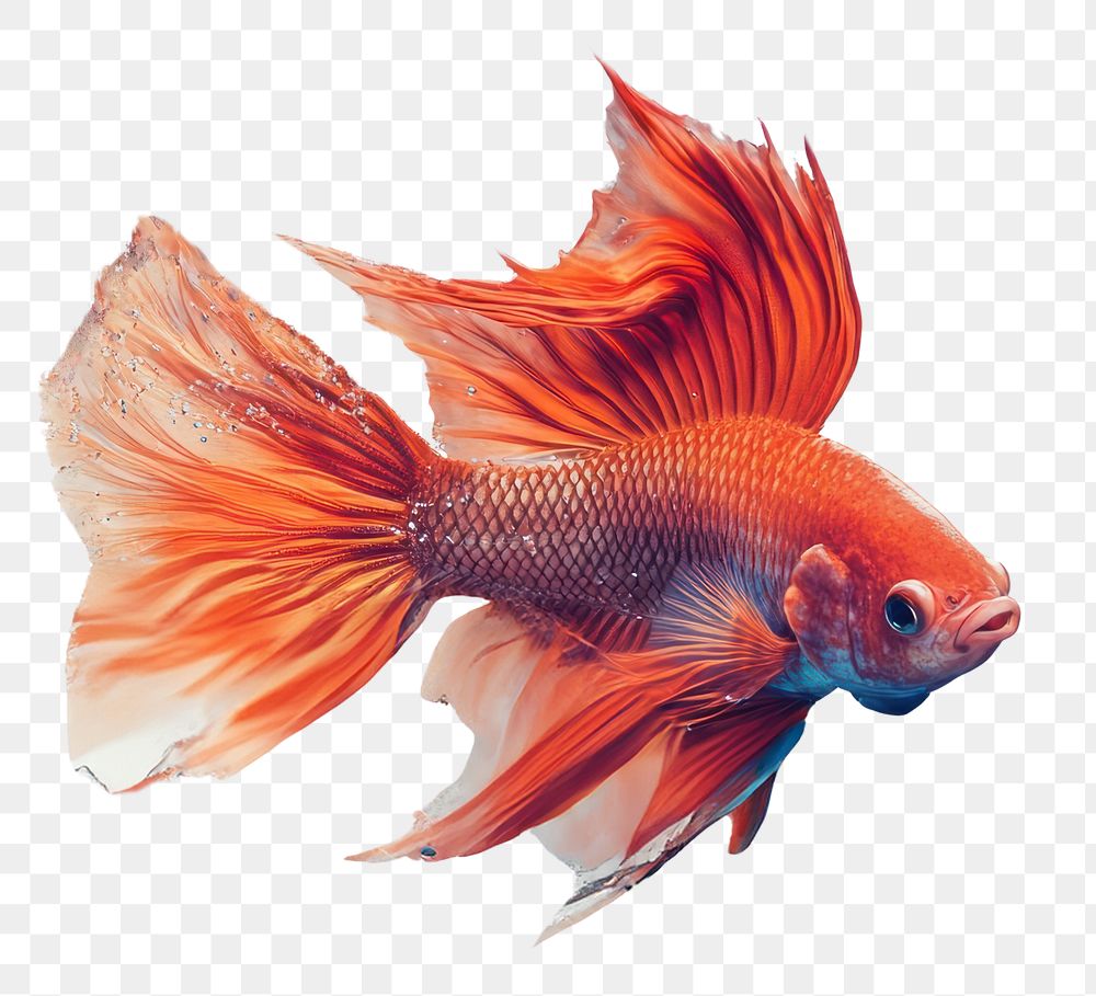 PNG A fighting fish goldfish splash water.