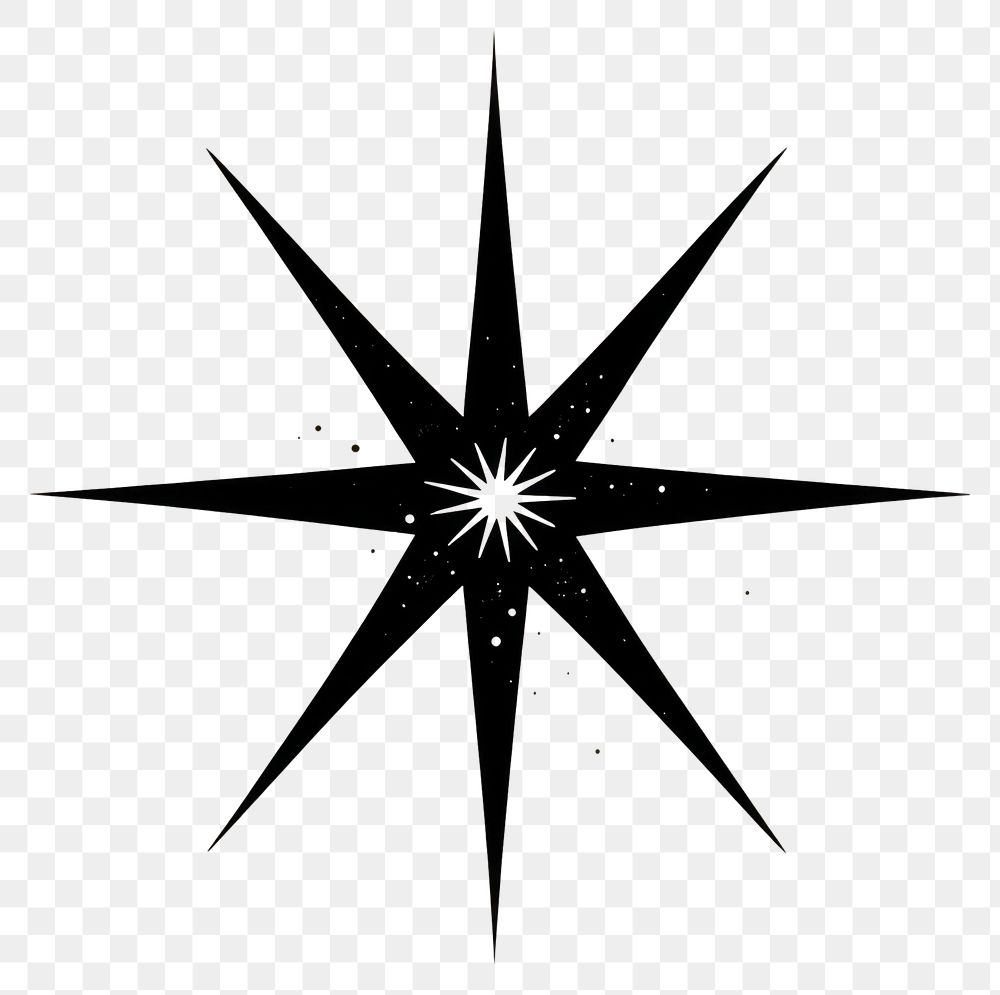 PNG A solid black blink star shape illustration graphic modern.