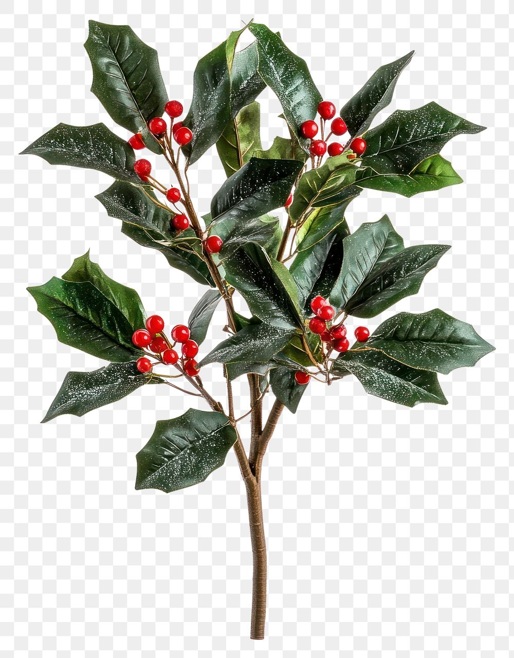 PNG A christmas holly with red plant leaves leaf.