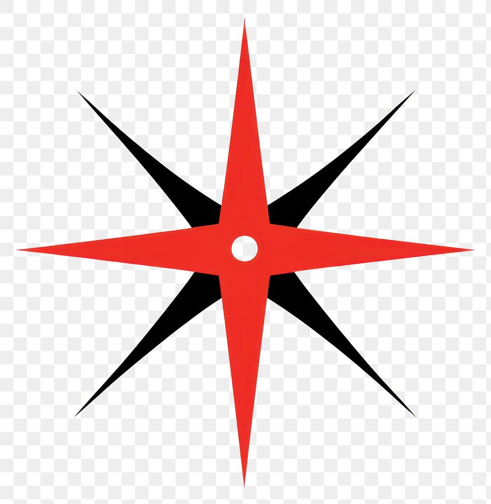 PNG A solid red blink star shape symbol directional navigation.