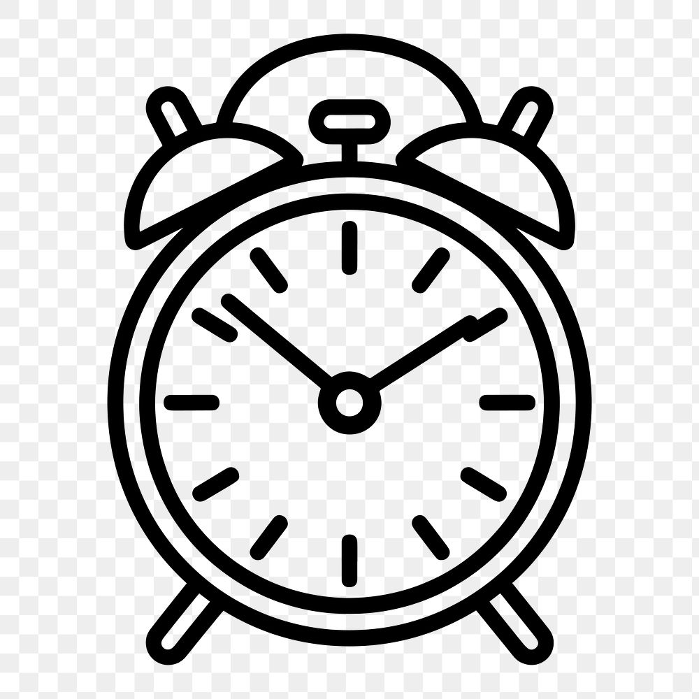 PNG Alarm clock illustration simple white.