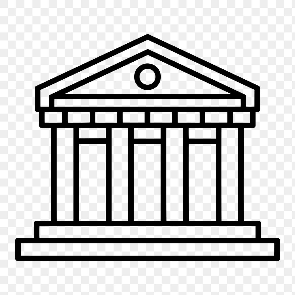 PNG Simple bank icon architecture illustration building.