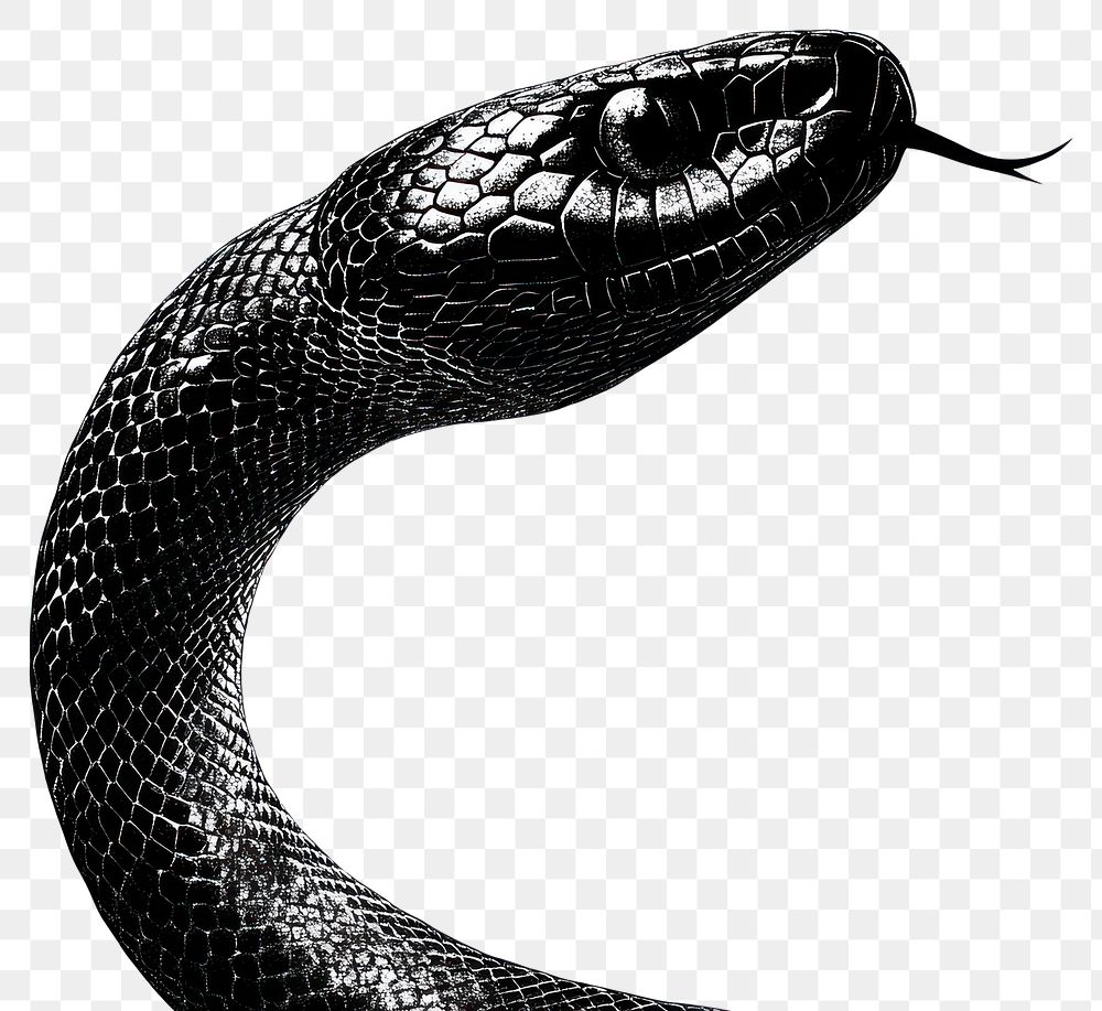 PNG Snake retro photocopy stipple effect reptile illustration detailed.