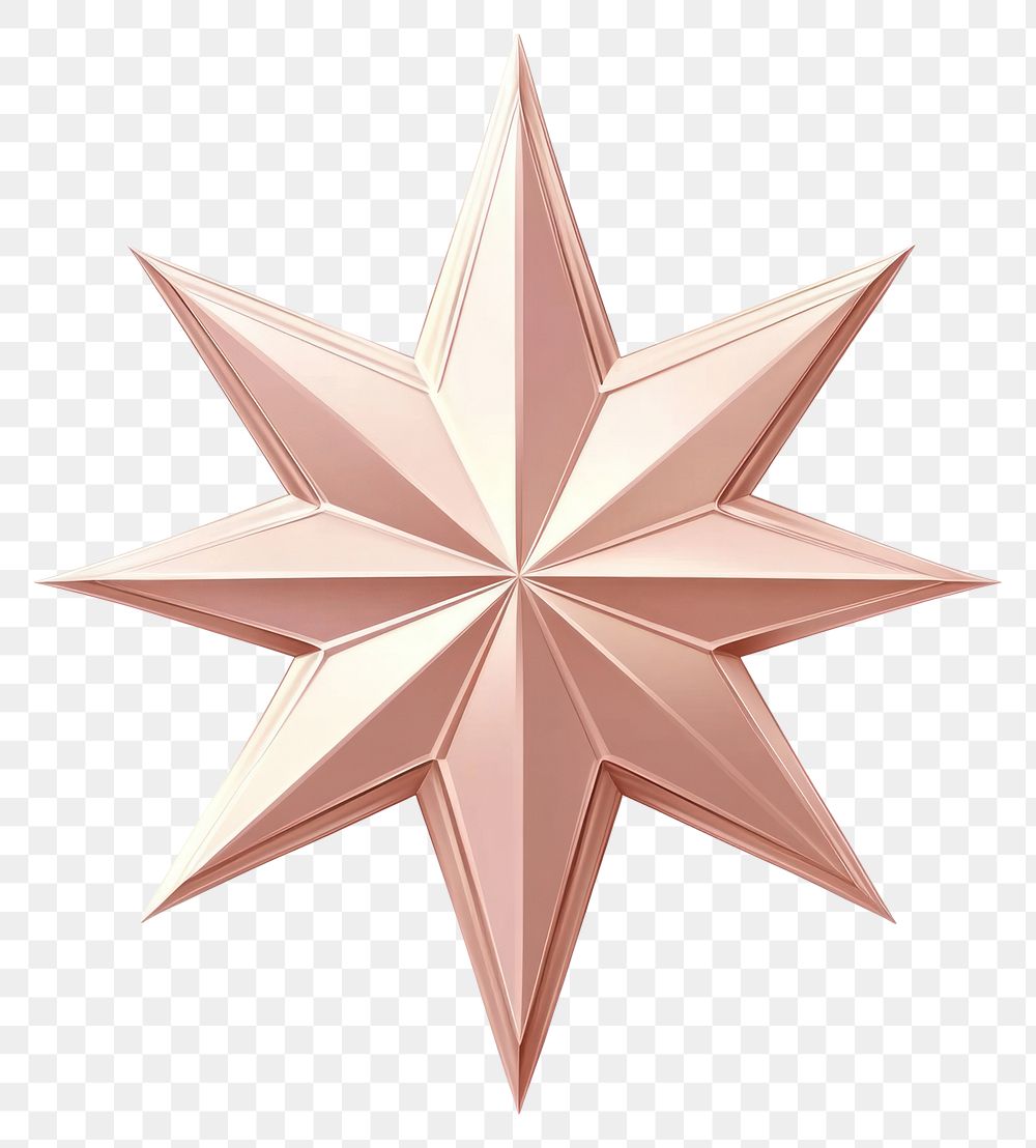 PNG Rose gold star rose three-dimensional illustration.