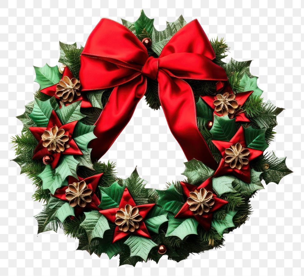 PNG Christmas wreath green red white background. AI generated Image by rawpixel.