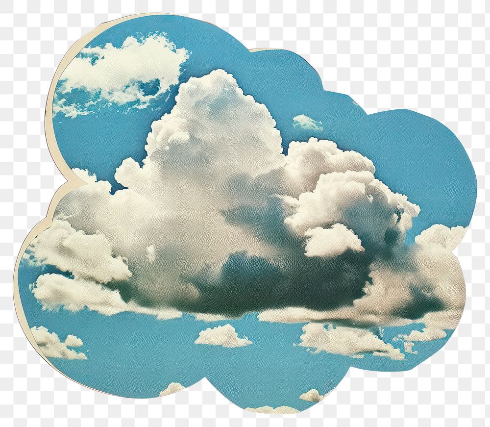 PNG Cloud shape collage cutouts weather nature sky.