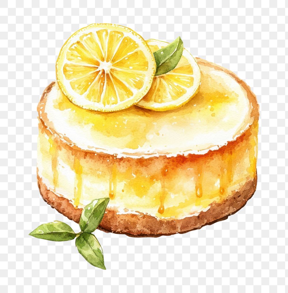 PNG Lemon cake dessert illustration cheesecake.