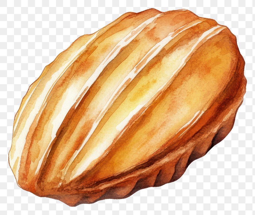 PNG Madeleine pastry illustration watercolor.