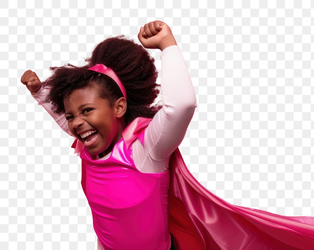 PNG Joyful child superhero costume