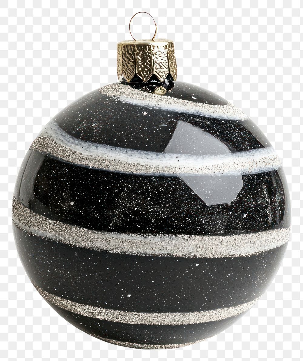 PNG Black christmas ball ornament elegant round.