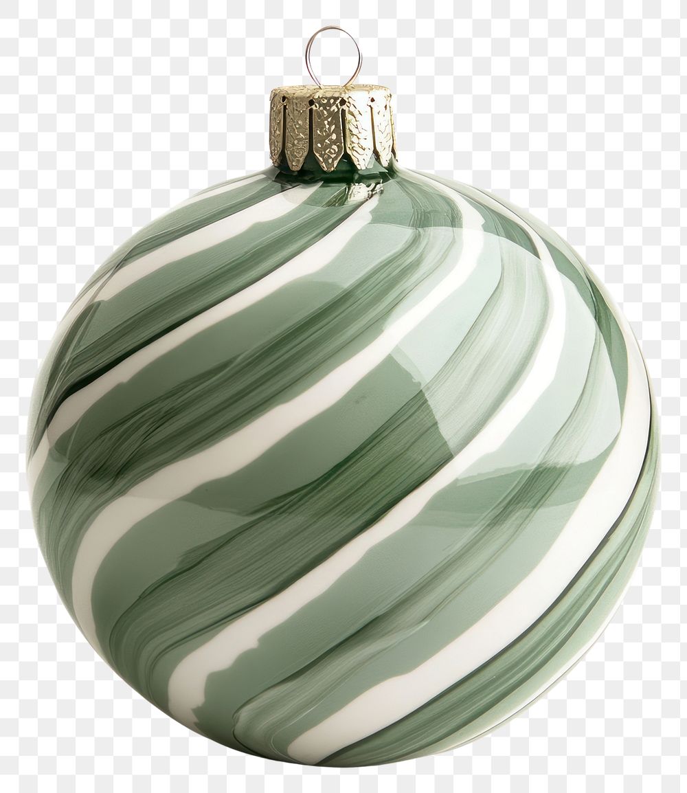 PNG Green christmas ball ornament elegant round.