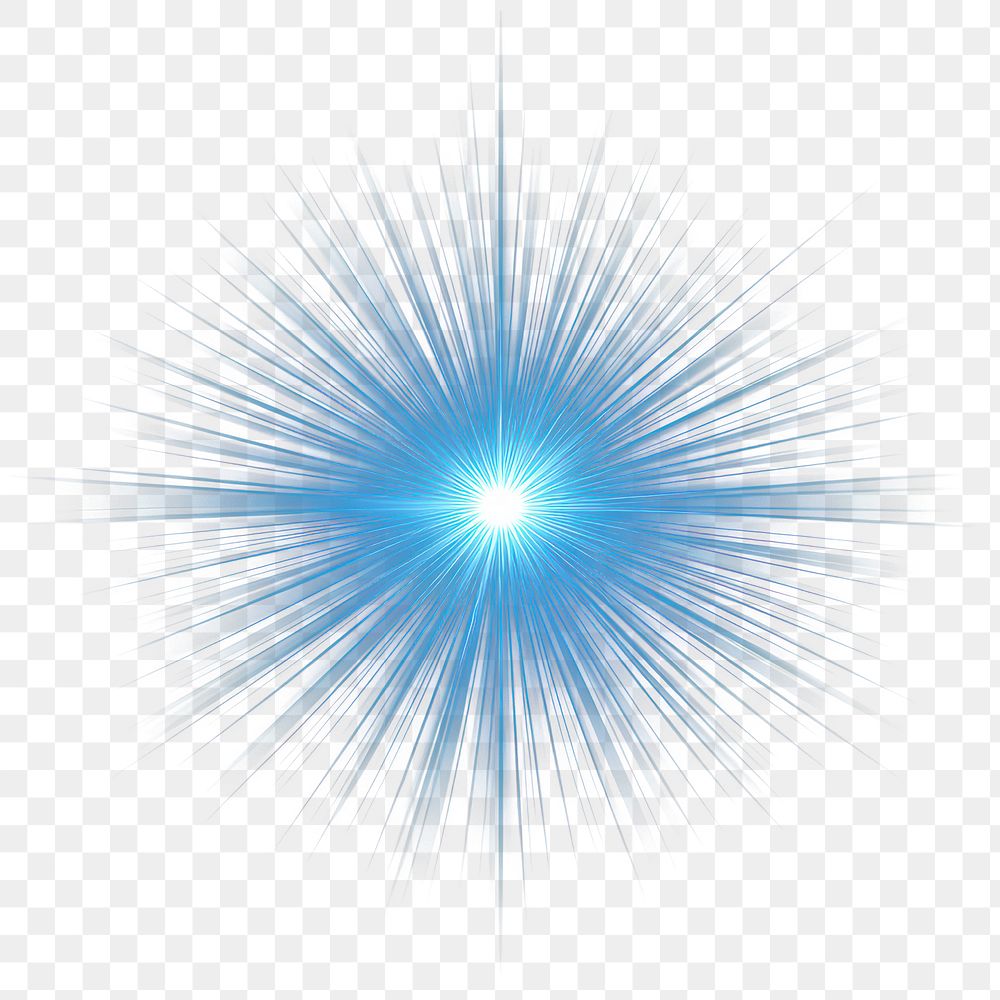 PNG An isolated blue blink sun ray light effect astronomy starburst lighting.