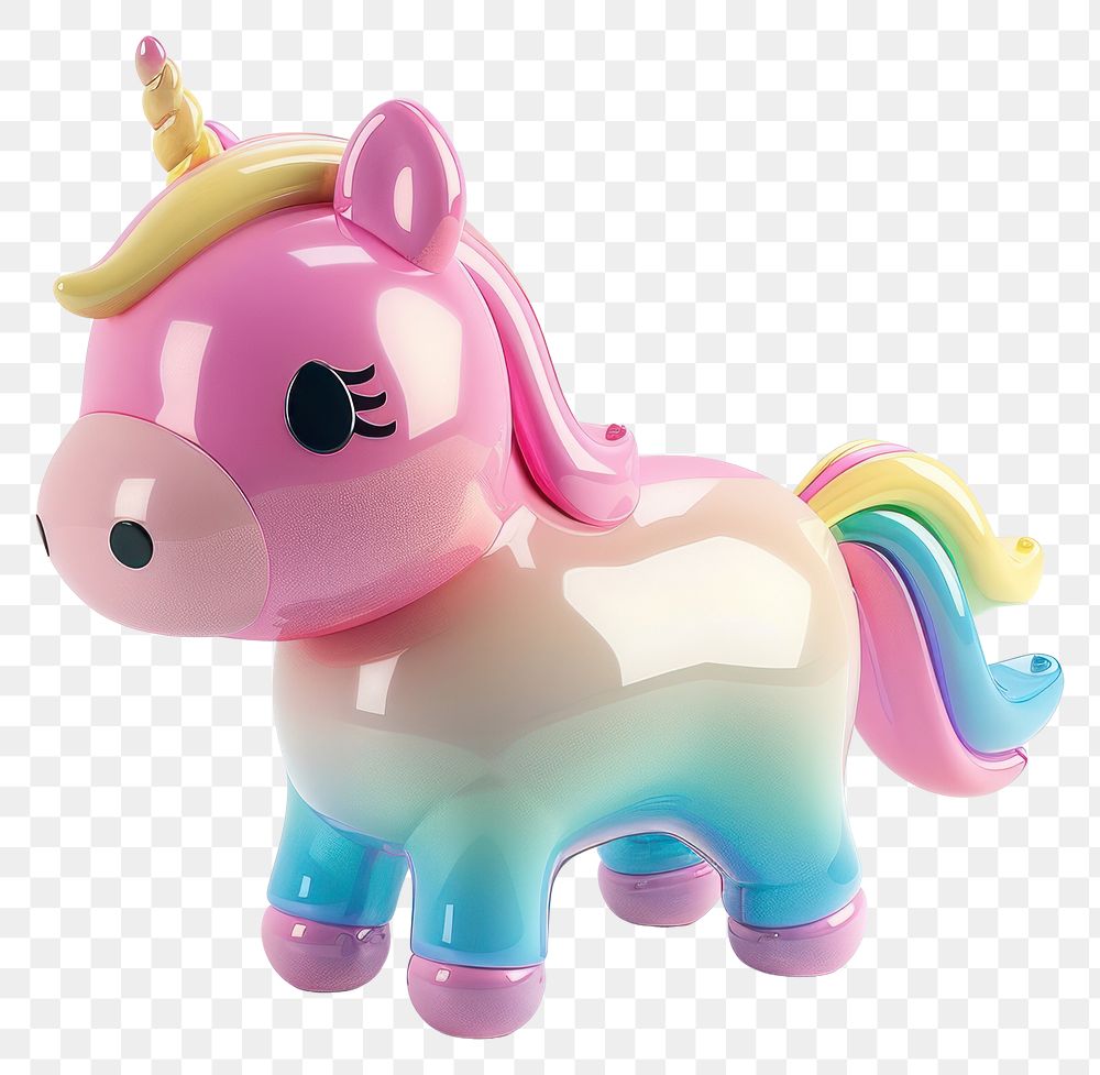 PNG Cute chubby unicorn colors toy children's.