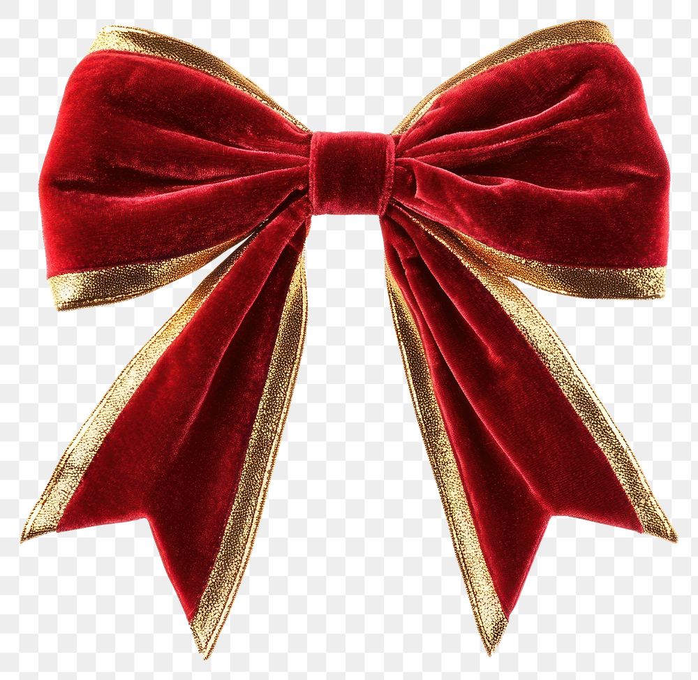 PNG Christmas Bow velvet ribbon gold.