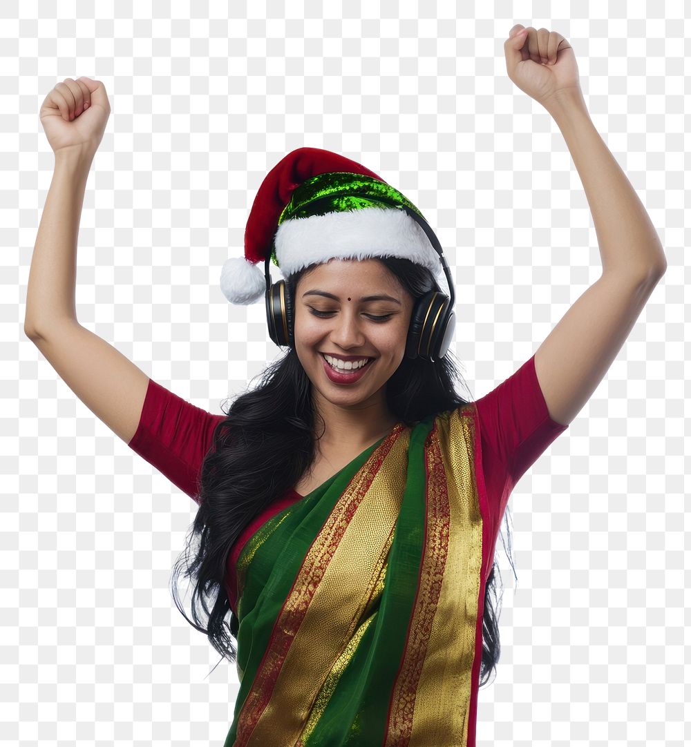 PNG Indian Woman dancing woman headphones.