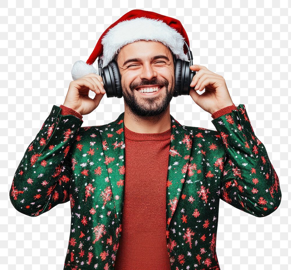 PNG Spanish Man man headphones expression.