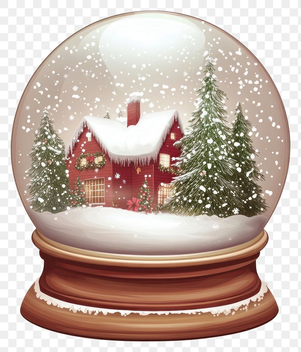 PNG Snow globe christmas trees decorative.