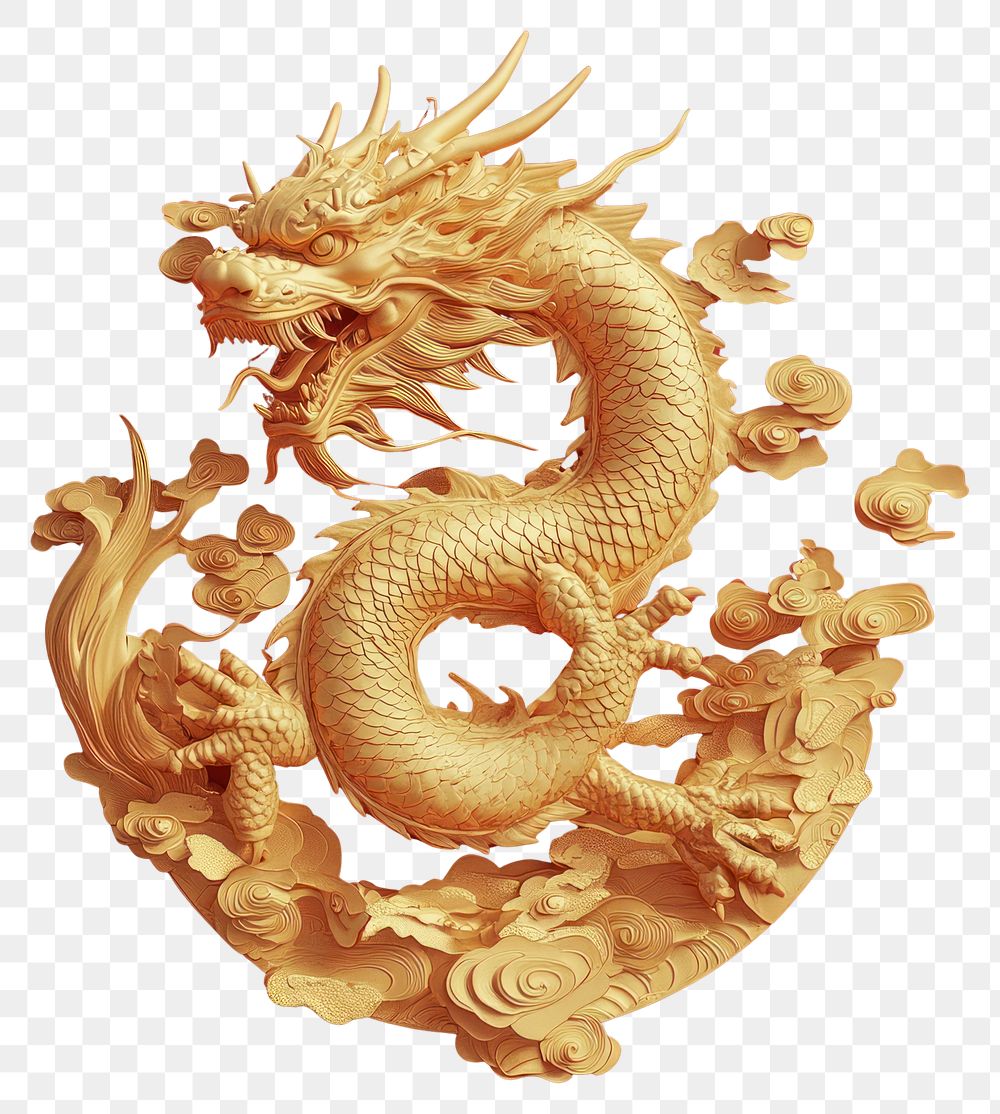 PNG Chinese Golden dragon illustration background chinese.