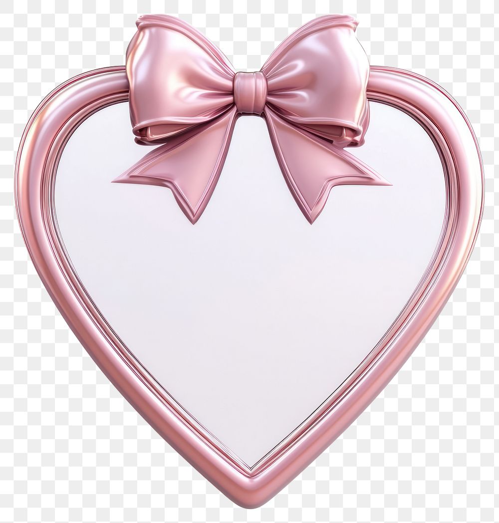 PNG Coquette hand heart shape mirror decor pink tie.