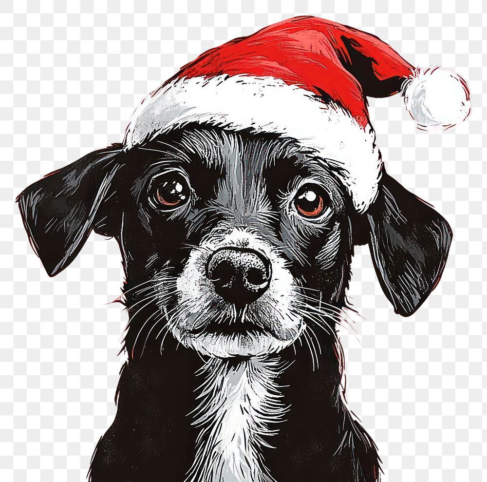 PNG Christmas dog illustration background pet.