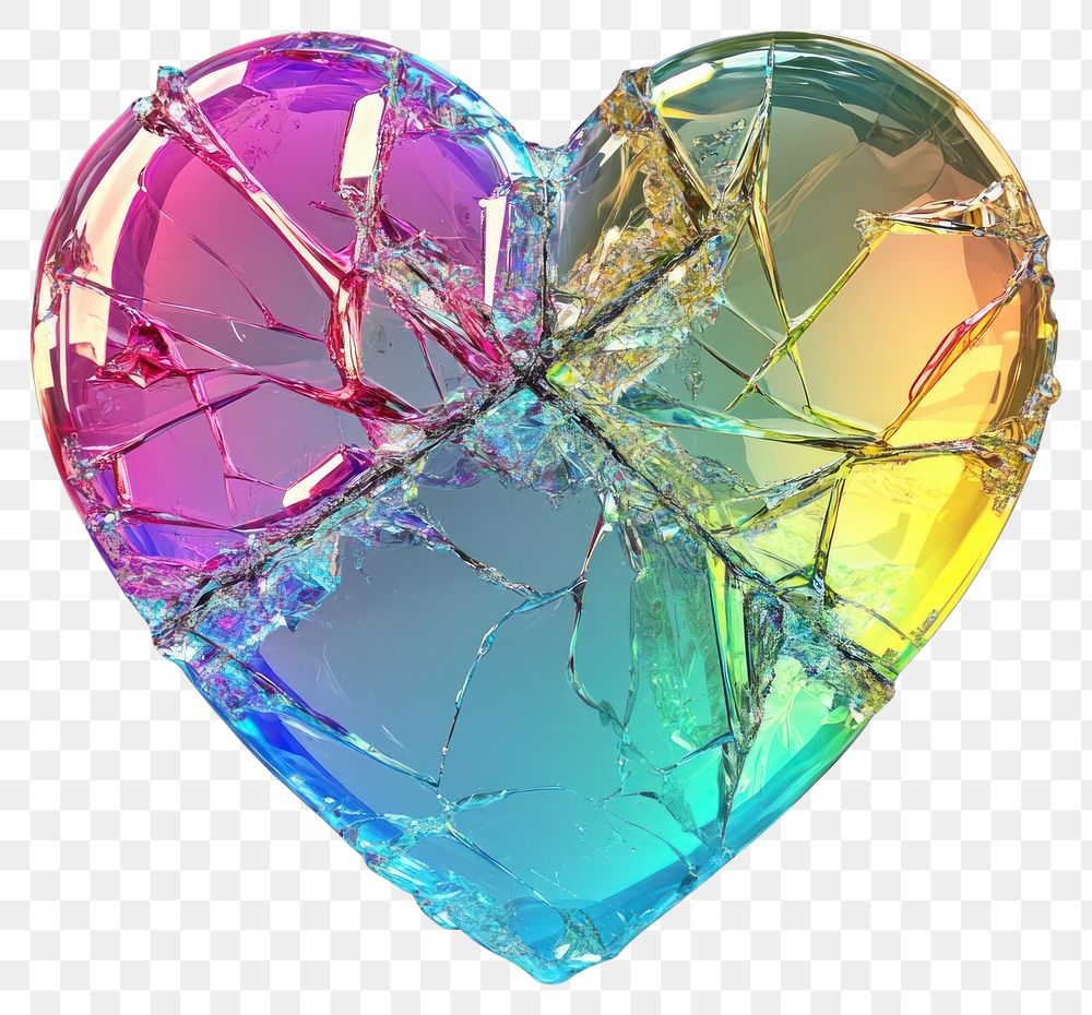 PNG A glass broken heart sign rainbow colors rainbow colors.