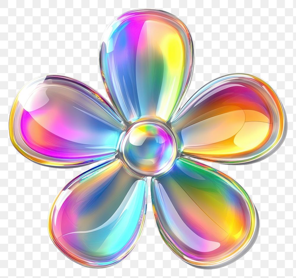 PNG A glass flower sign rainbow colors rainbow colors.