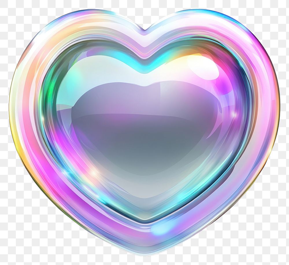 PNG A glass Heart surrounded by a ring outside sign rainbow heart illustration.