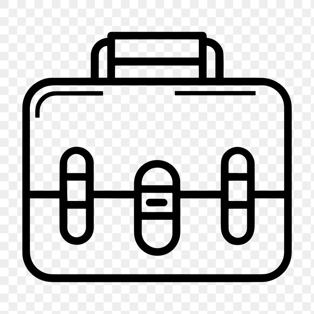 PNG Simple business briefcase icon line minimalist accessory.